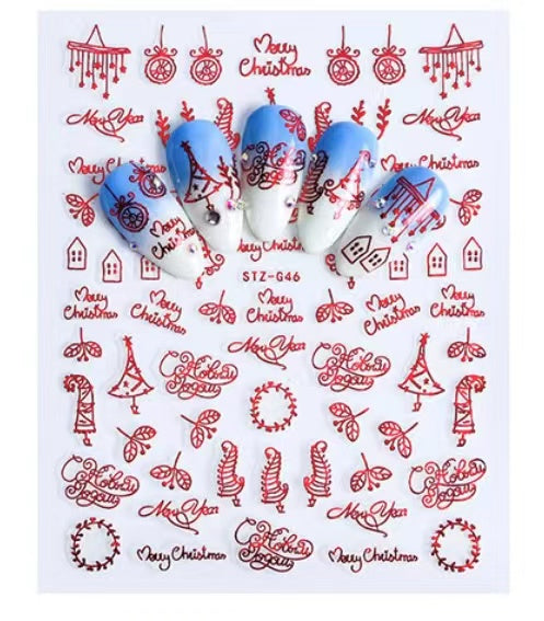 Retro Red Santa Nail Sticker