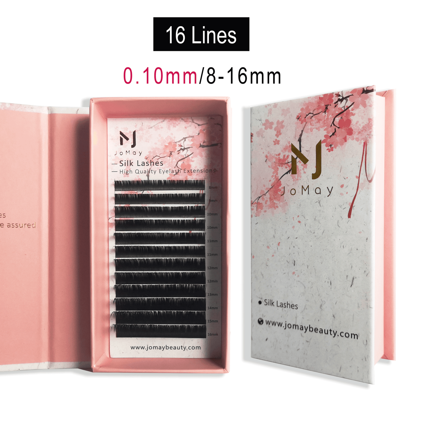 Jomay Silk individuals Lashes Extension 0.10mm 16 Lines(8-16mm)