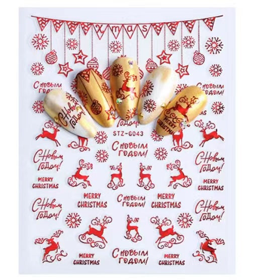 Retro Red Santa Nail Sticker