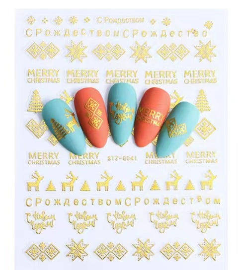Retro Red Santa Nail Sticker