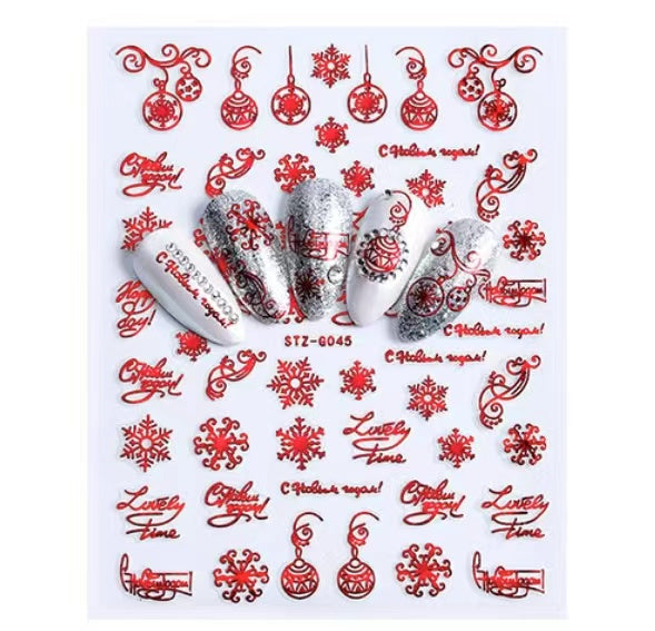 Retro Red Santa Nail Sticker