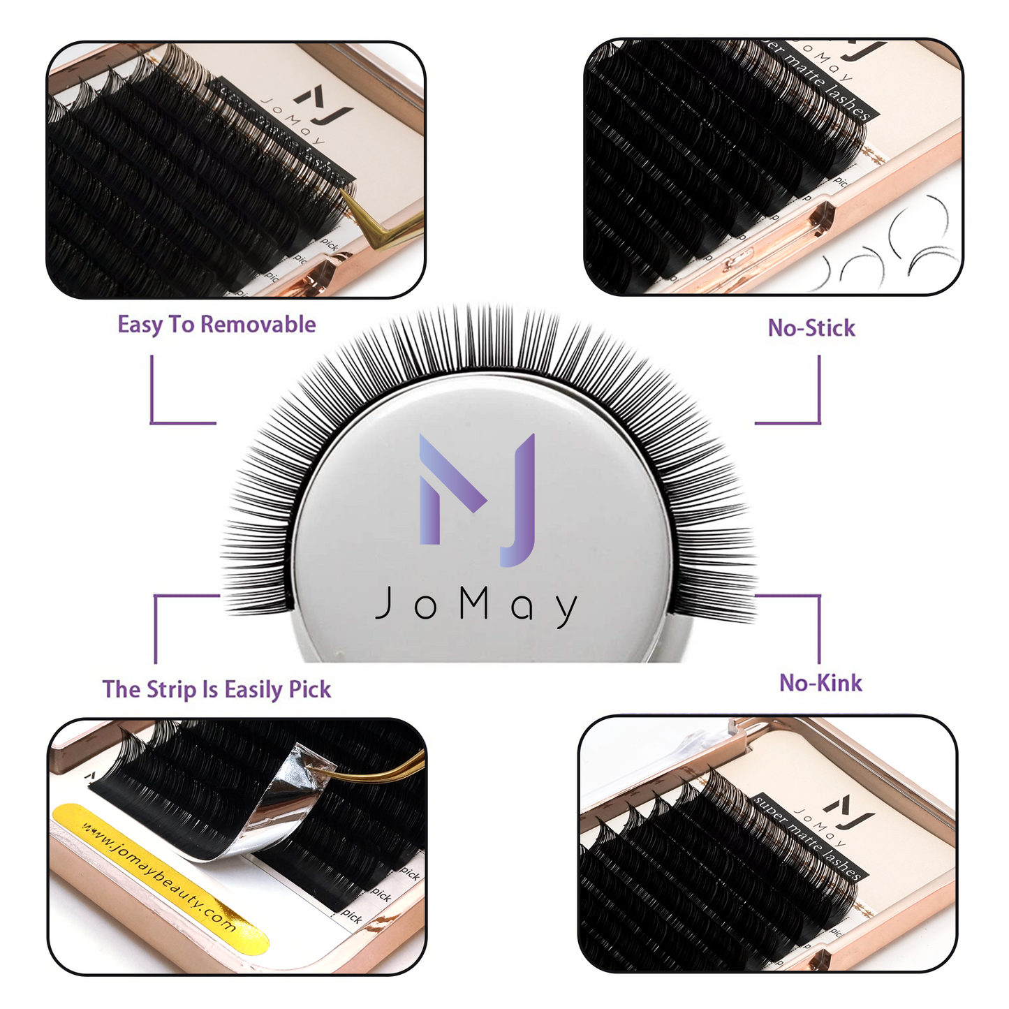 Jomay Super Matte individuals Lashes Extension 0.05mm 12 Lines(17-25mm)