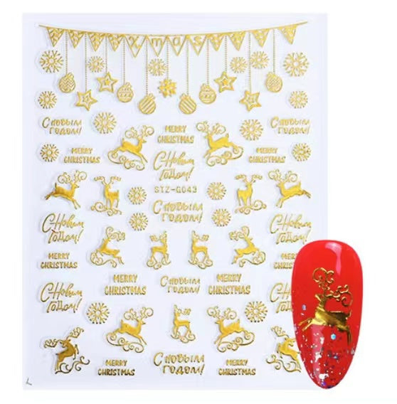 Retro Red Santa Nail Sticker