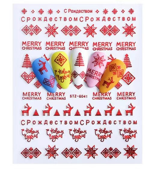 Retro Red Santa Nail Sticker