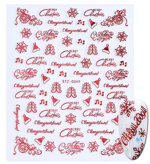 Retro Red Santa Nail Sticker