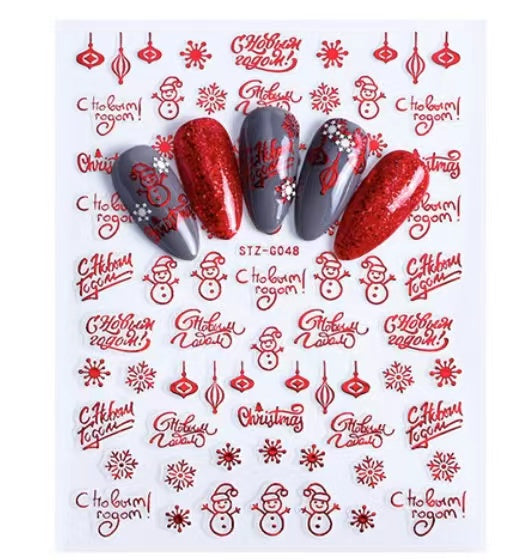 Retro Red Santa Nail Sticker