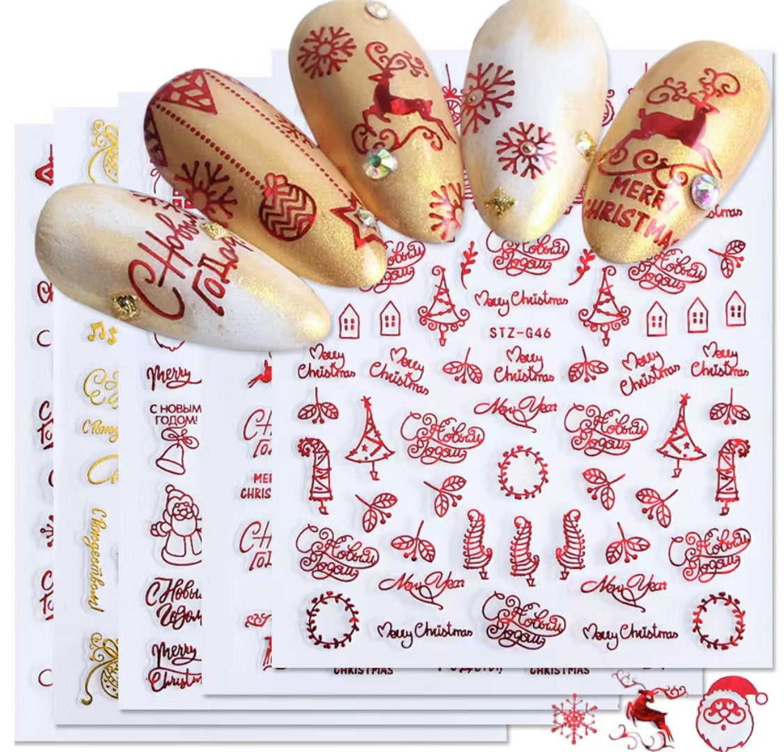 Retro Red Santa Nail Sticker