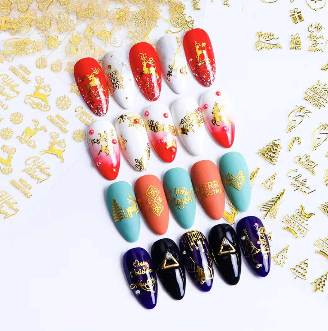 Retro Red Santa Nail Sticker
