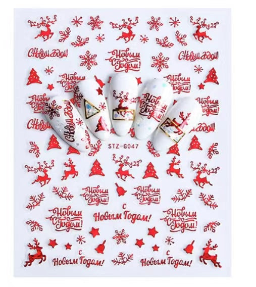 Retro Red Santa Nail Sticker