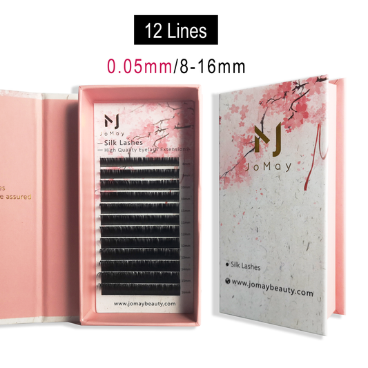 Jomay Silk individuals Lashes Extension 0.05mm 12 Lines（8-16mm）