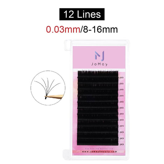 Jomay Easy Fan Lashes 0.03mm 12 Lines(8-16mm)