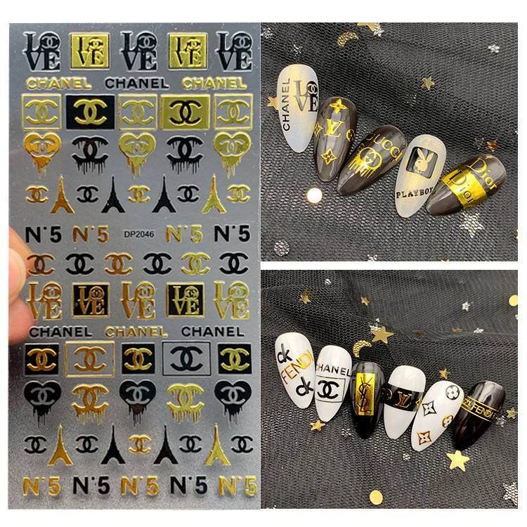 Big logo nail stickers