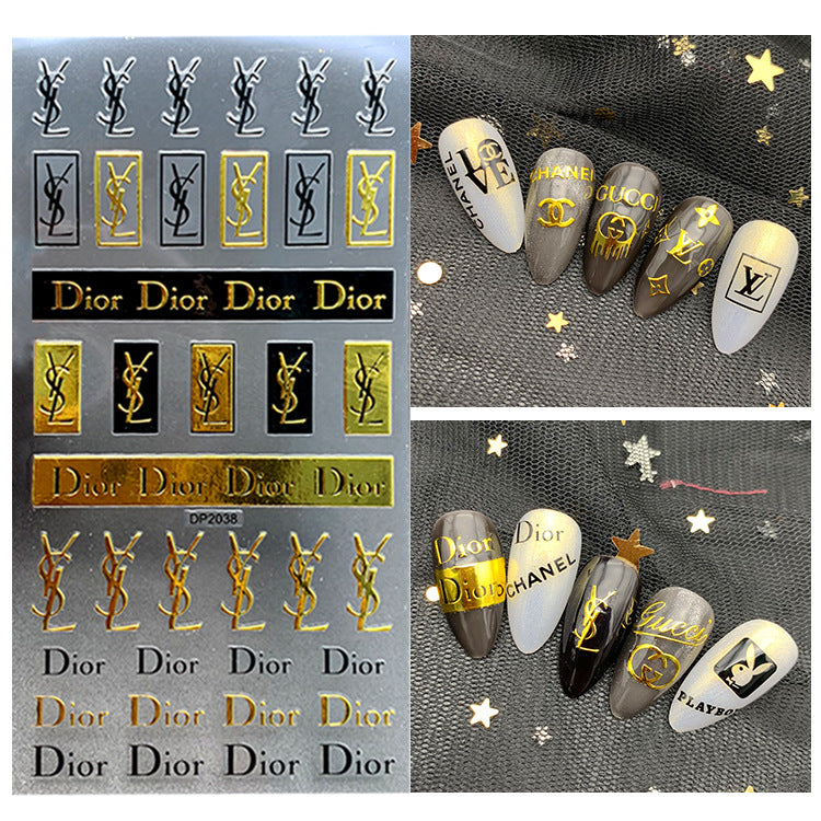 Big logo nail stickers