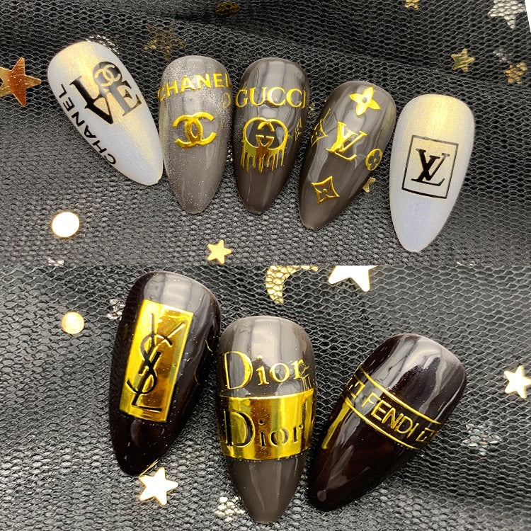 Big logo nail stickers