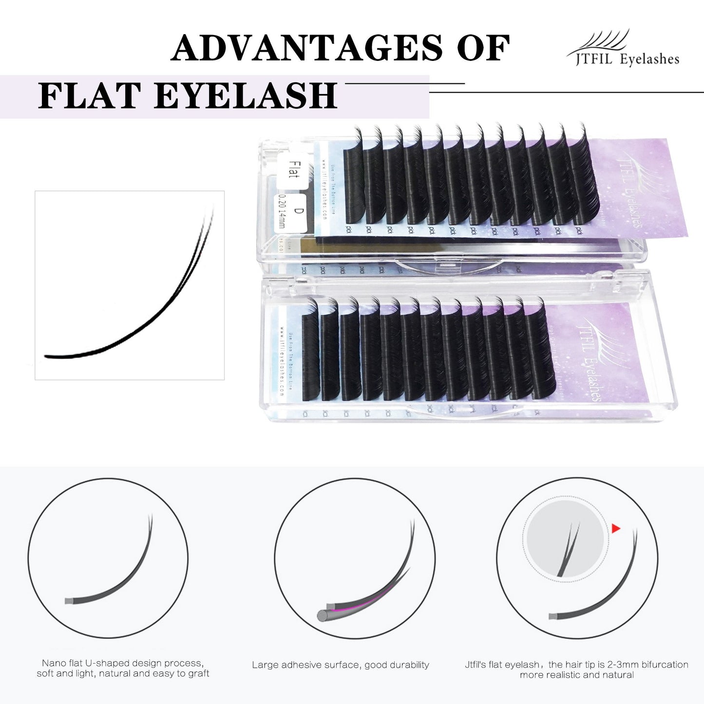 Jomay Flat Lashes 0.20mm 12 Lines(8-15mm)