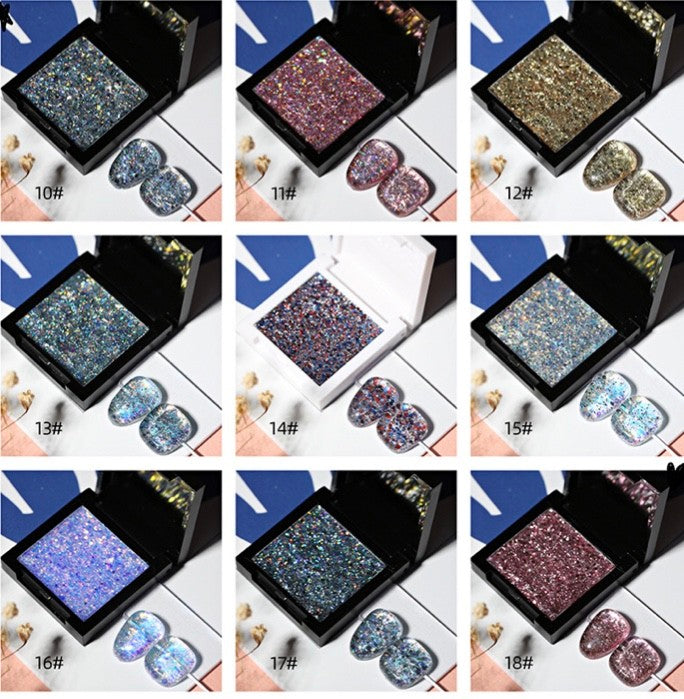 Solid glitter 36 colors flash nail powder