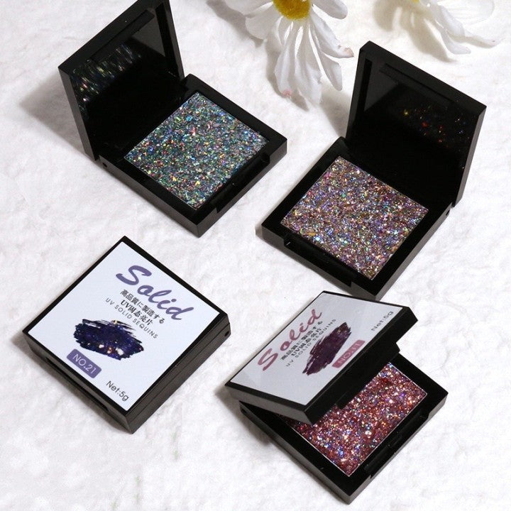 Solid glitter 36 colors flash nail powder