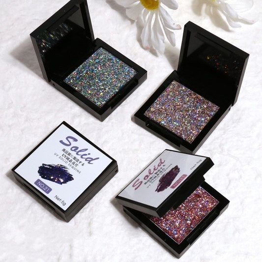 Solid glitter 36 colors flash nail powder