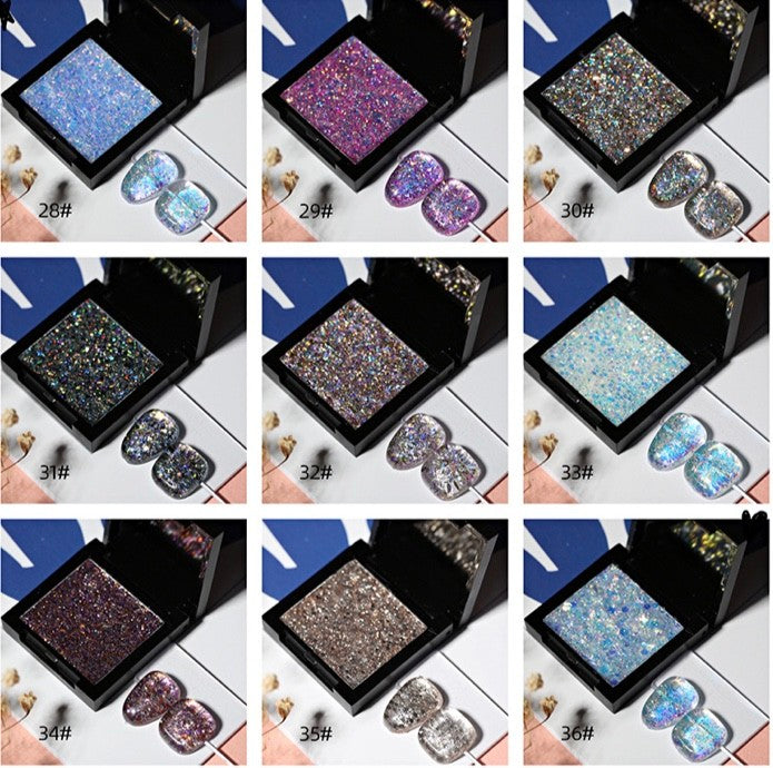 Solid glitter 36 colors flash nail powder
