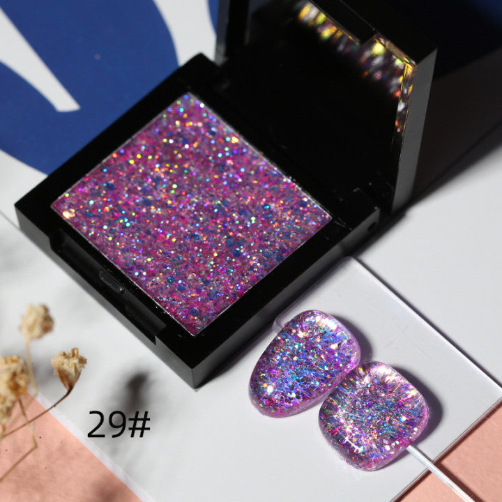 Solid glitter 36 colors flash nail powder