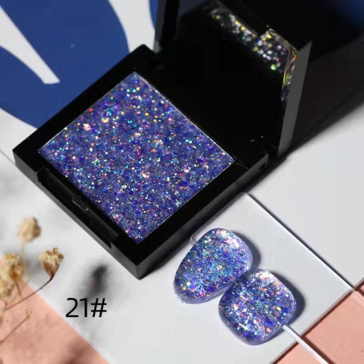 Solid glitter 36 colors flash nail powder