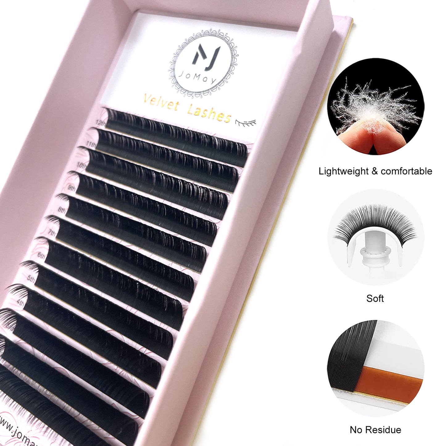 Jomay Velvet Lashes 0.03mm 12 Lines（8-16mm）